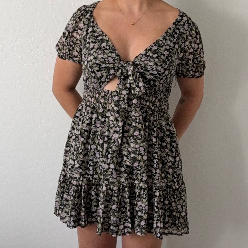 Windsor Black Floral Mini Dress